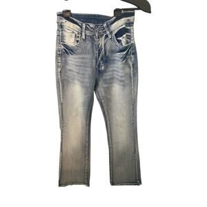 Steering Head Embroidery White Washe Destressed jeans - Unusual  S